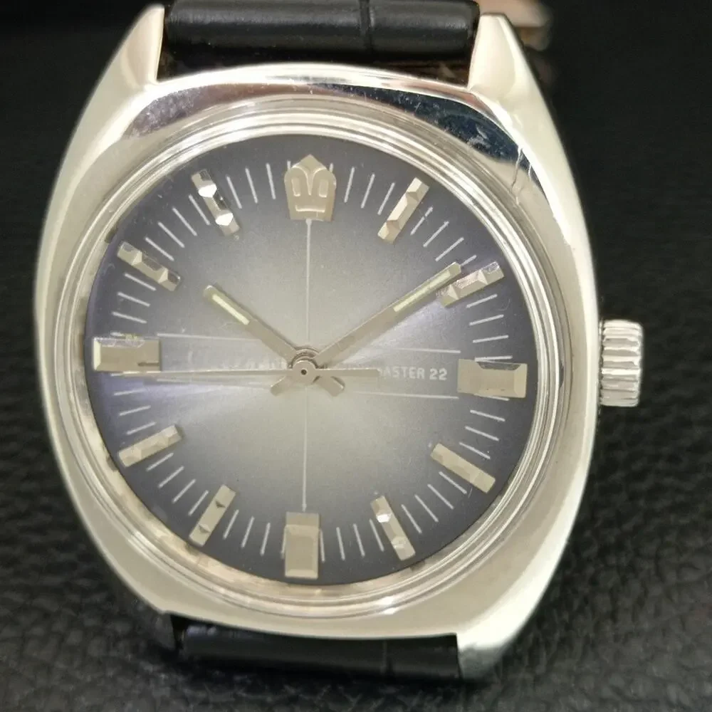 Vintage 1971 Citizen Manual Wound Mens Silver Watch & Gray accents